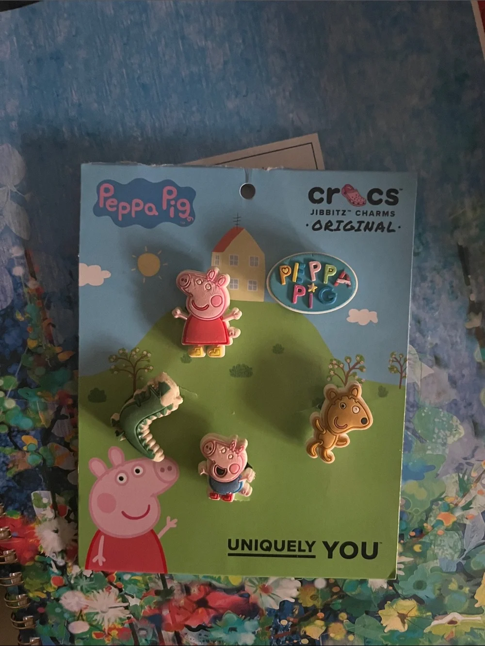Peppa Pig Crocs Jibbitz Charm Pack - Pink, Green, Yellow, Blue